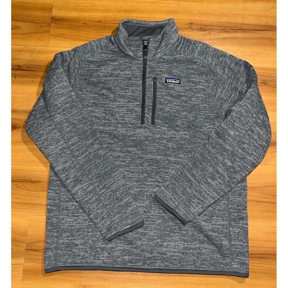 Mens Patagonia Gray Marled 1/4 Zip Pullover Better Sweater Pullover Jacket